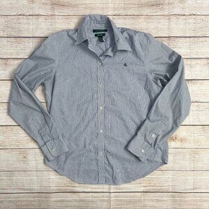 Lauren Ralph Lauren Mens Micro Gingham Check Dress Shirt XS Non Iron Cotton